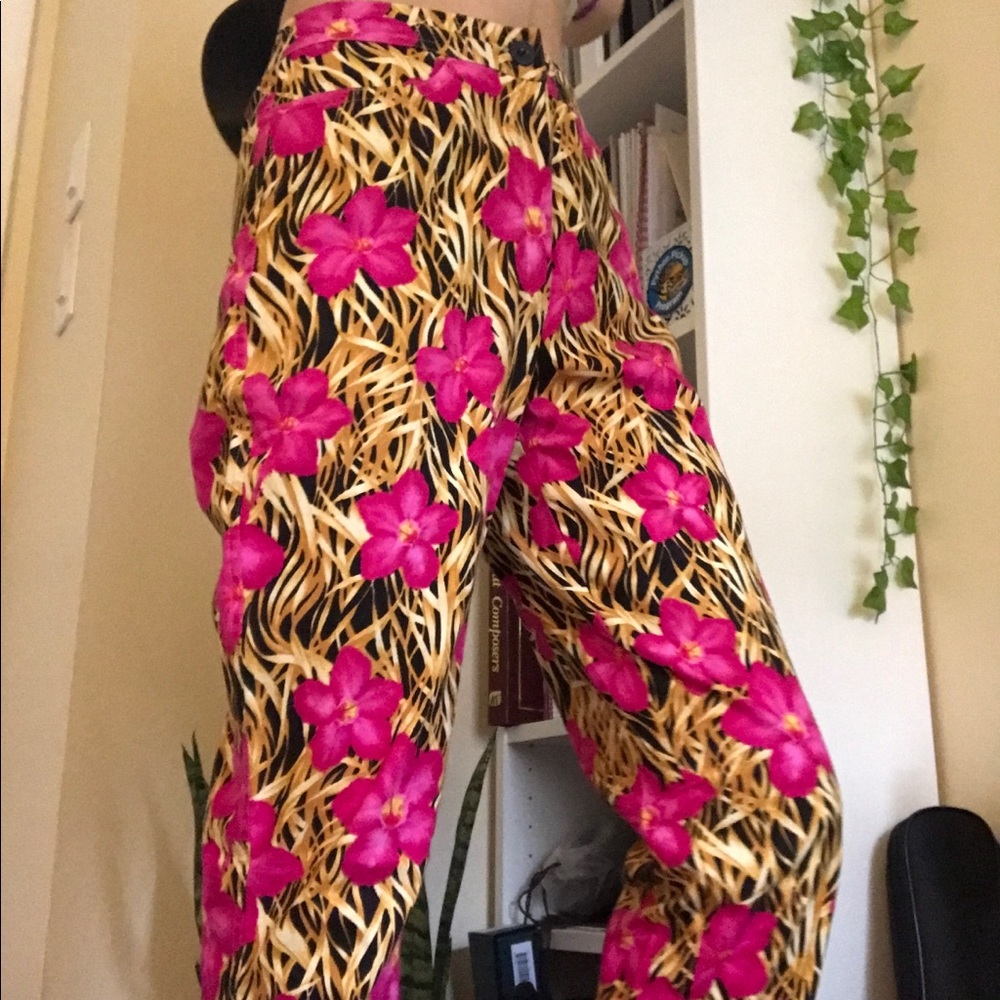 vintage escada floral pants | size 34 - Picture 6 of 11
